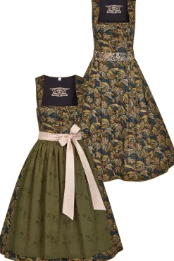Dirndl*SPORTALM Dirndl mit Allover-Druck und Schürze mit Lochstickerei PastelLime