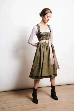 Dirndl*SPORTALM Dirndl mit Allover-Druck und Schürze mit Lochstickerei PastelLime