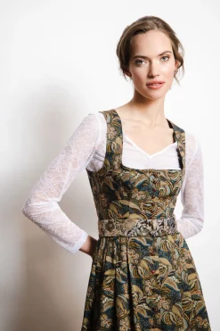 Dirndl*SPORTALM Dirndl mit Allover-Druck und Schürze mit Lochstickerei PastelLime