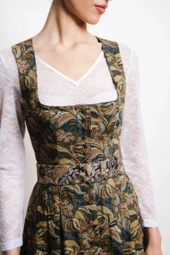 Dirndl*SPORTALM Dirndl mit Allover-Druck und Schürze mit Lochstickerei PastelLime