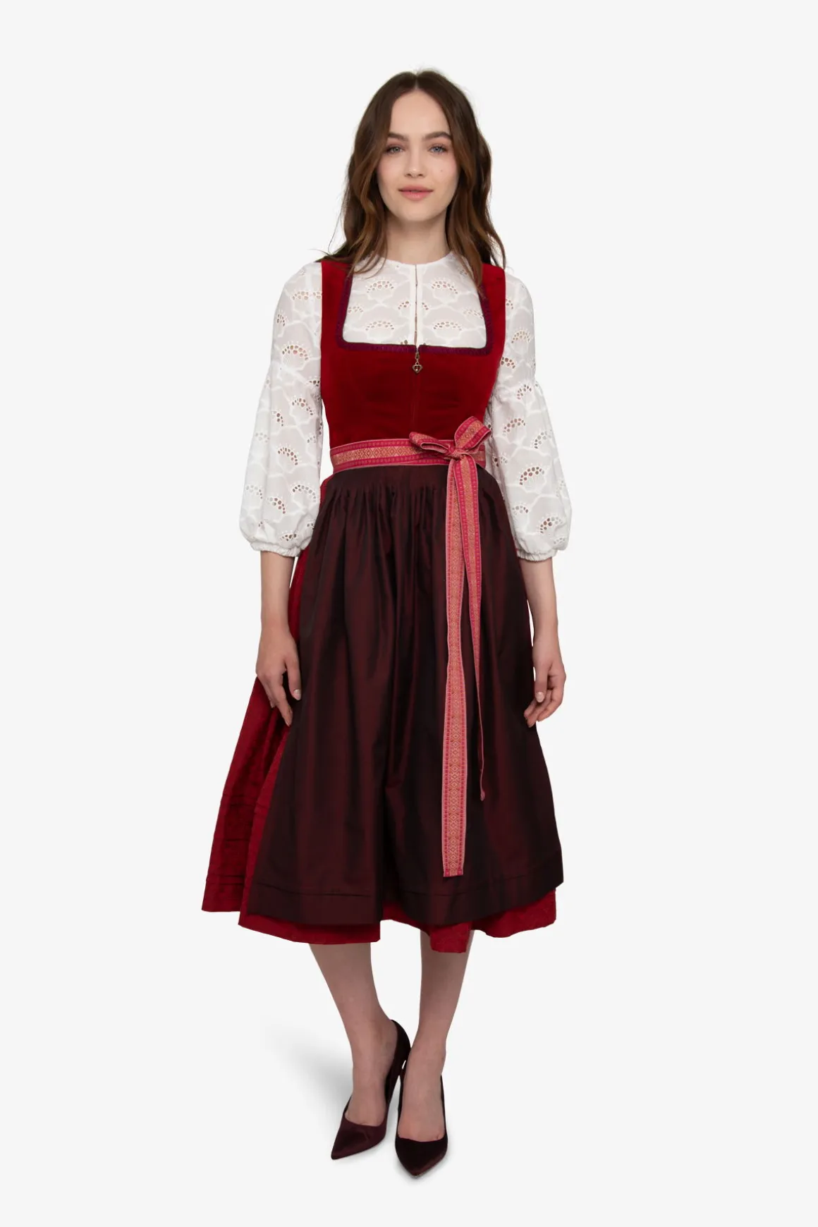 Dirndl*SPORTALM Dirndl mit rotem Samt MarsRed