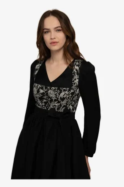 Blusen*SPORTALM Dirndlbluse mit V-Ausschnitt Black