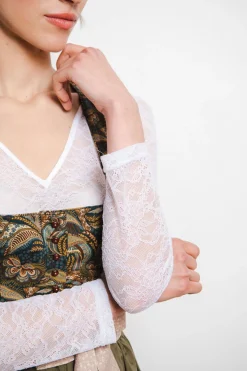 Blusen*SPORTALM Dirndlbluse mit verkürzten Ärmeln SnowWhite