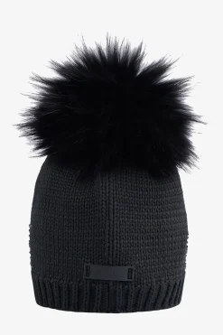 Accessoires Mit Pelz|Best Of Hats*SPORTALM Grobstrickmütze mit Echtpelz-Bommel Black