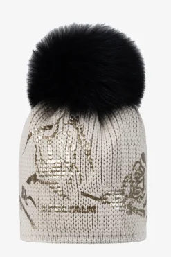 Accessoires Mit Pelz|Accessoires Mit Pelz*SPORTALM Grobstrickmütze mit Echtpelz-Bommel SilverCloud