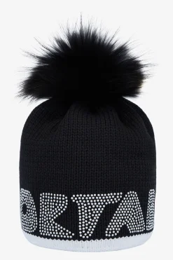 Accessoires Mit Pelz|Accessoires Mit Pelz*SPORTALM Grobstrickmütze mit Echtpelz-Bommel Black