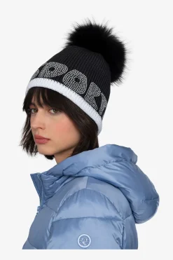 Accessoires Mit Pelz|Accessoires Mit Pelz*SPORTALM Grobstrickmütze mit Echtpelz-Bommel Black