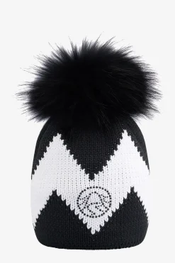 Accessoires Mit Pelz|Accessoires Mit Pelz*SPORTALM Grobstrickmütze mit Echtpelz-Bommel Black