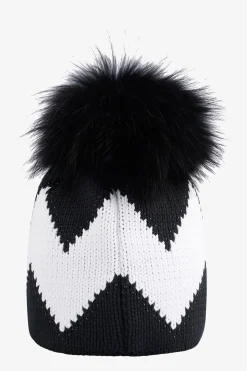 Accessoires Mit Pelz|Accessoires Mit Pelz*SPORTALM Grobstrickmütze mit Echtpelz-Bommel Black