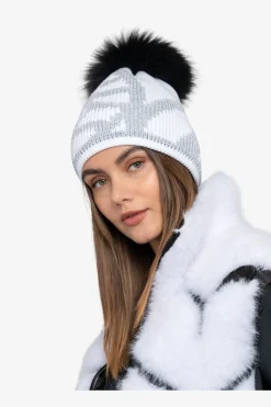 Accessoires Mit Pelz|Accessoires Mit Pelz*SPORTALM Grobstrickmütze mit Echtpelz-Bommel WEISS