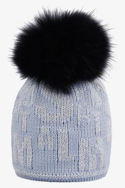 Accessoires|Mützen / Kappen*SPORTALM Grobstrickmütze mit Echtpelz-Bommel MorningBlues