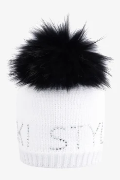 Accessoires Mit Pelz|Accessoires Mit Pelz*SPORTALM Grobstrickmütze mit Echtpelz-Bommel WEISS