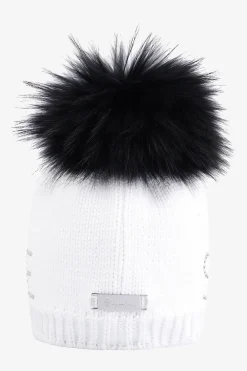 Accessoires Mit Pelz|Accessoires Mit Pelz*SPORTALM Grobstrickmütze mit Echtpelz-Bommel WEISS
