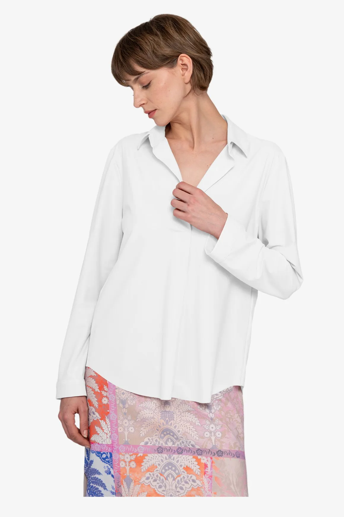 Blusen / Tuniken*SPORTALM Hemdbluse zum Schlupfen WEISS
