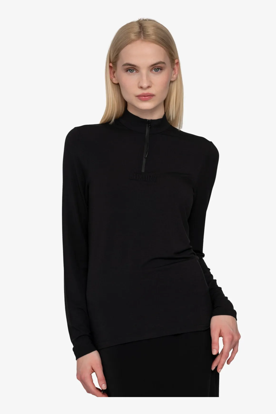 Shirts / Tops*SPORTALM Langarm-Shirt mit Stehkragen Black