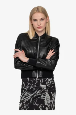 Jacken / Blazer*SPORTALM Lederimitat-Jacke mit Stehkragen Black