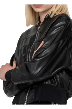 Jacken / Blazer*SPORTALM Lederimitat-Jacke mit Stehkragen Black