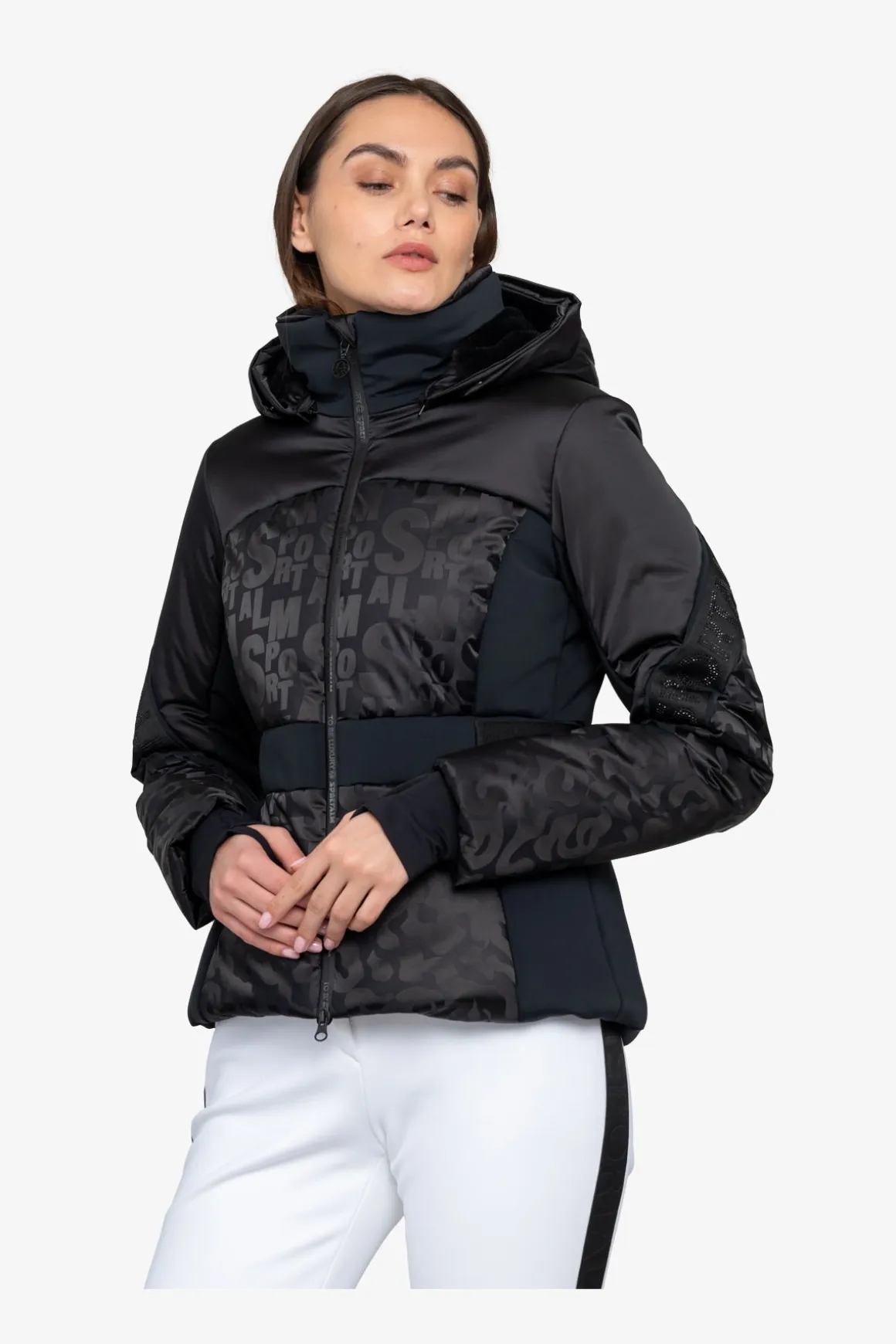Jacken*SPORTALM Luxus-Skijacke mit Kapuze Black