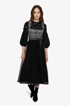 Dirndl*SPORTALM Malerisches Dirndl aus bedruckter Baumwolle Black