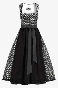 Dirndl*SPORTALM Malerisches Dirndl aus bedruckter Baumwolle Black