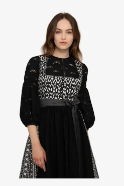 Dirndl*SPORTALM Malerisches Dirndl aus bedruckter Baumwolle Black