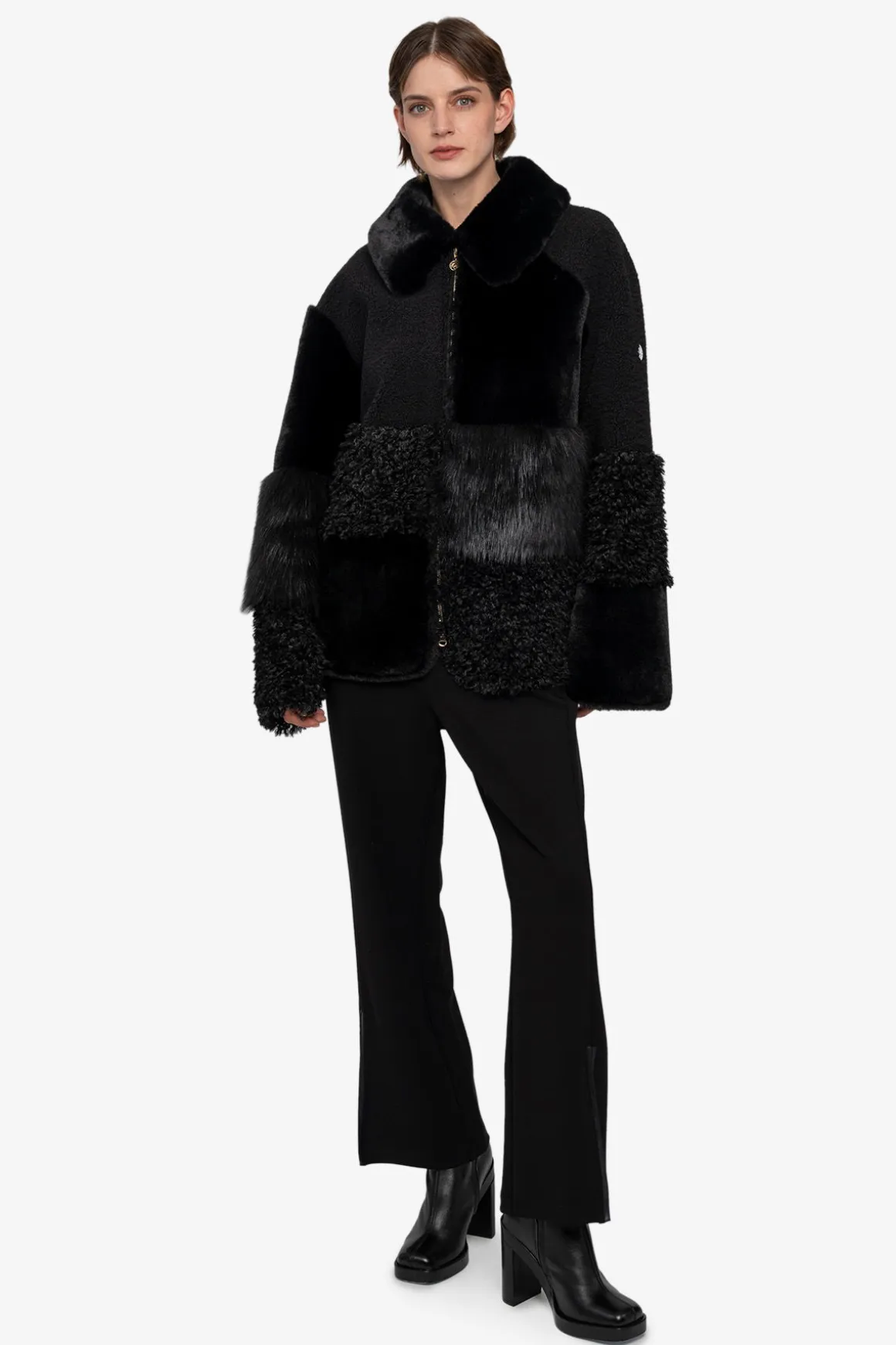 Jacken / Blazer*SPORTALM Material-Mix-Jacke mit Umlegekragen Black