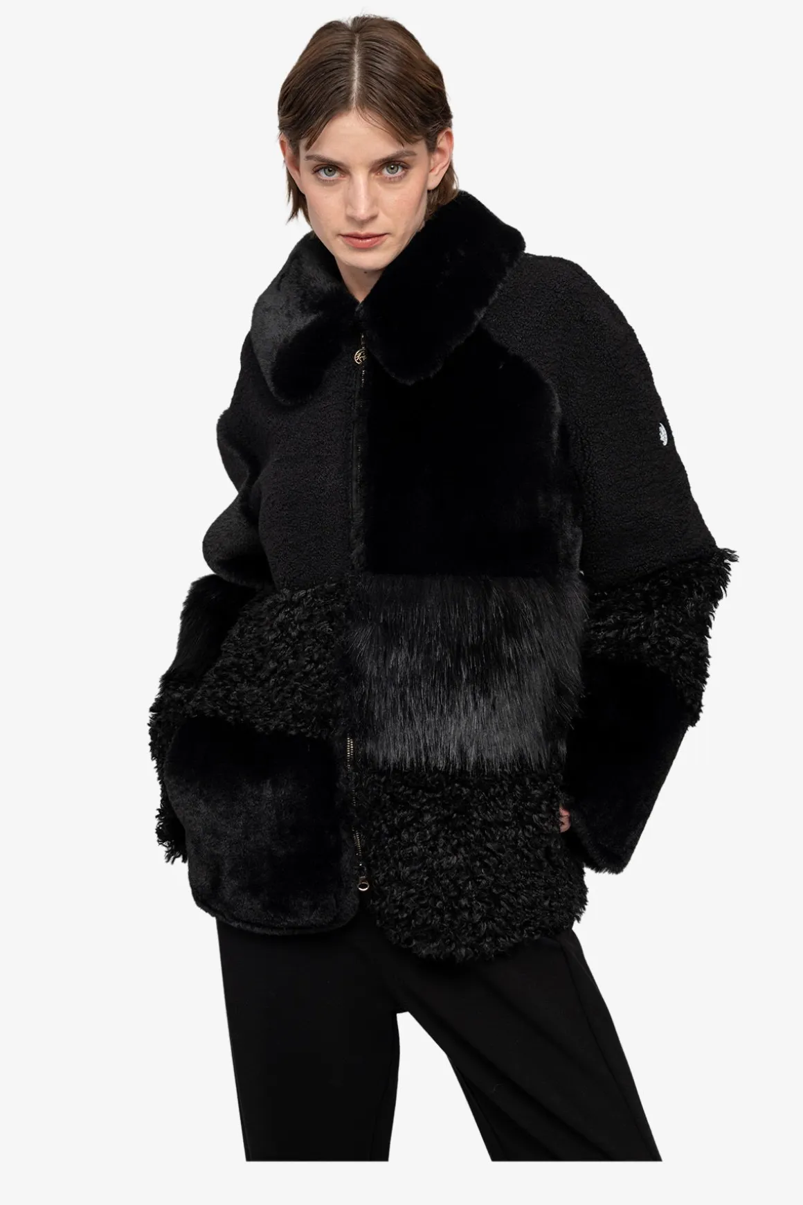 Jacken / Blazer*SPORTALM Material-Mix-Jacke mit Umlegekragen Black