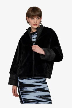 Jacken / Blazer*SPORTALM Plüschjacke mit Kapuze Black