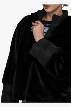 Jacken / Blazer*SPORTALM Plüschjacke mit Kapuze Black