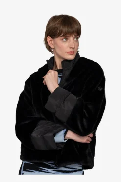 Jacken / Blazer*SPORTALM Plüschjacke mit Kapuze Black