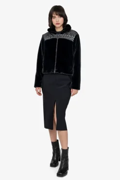 Jacken / Blazer*SPORTALM Plüschjacke mit Umlegekragen Black