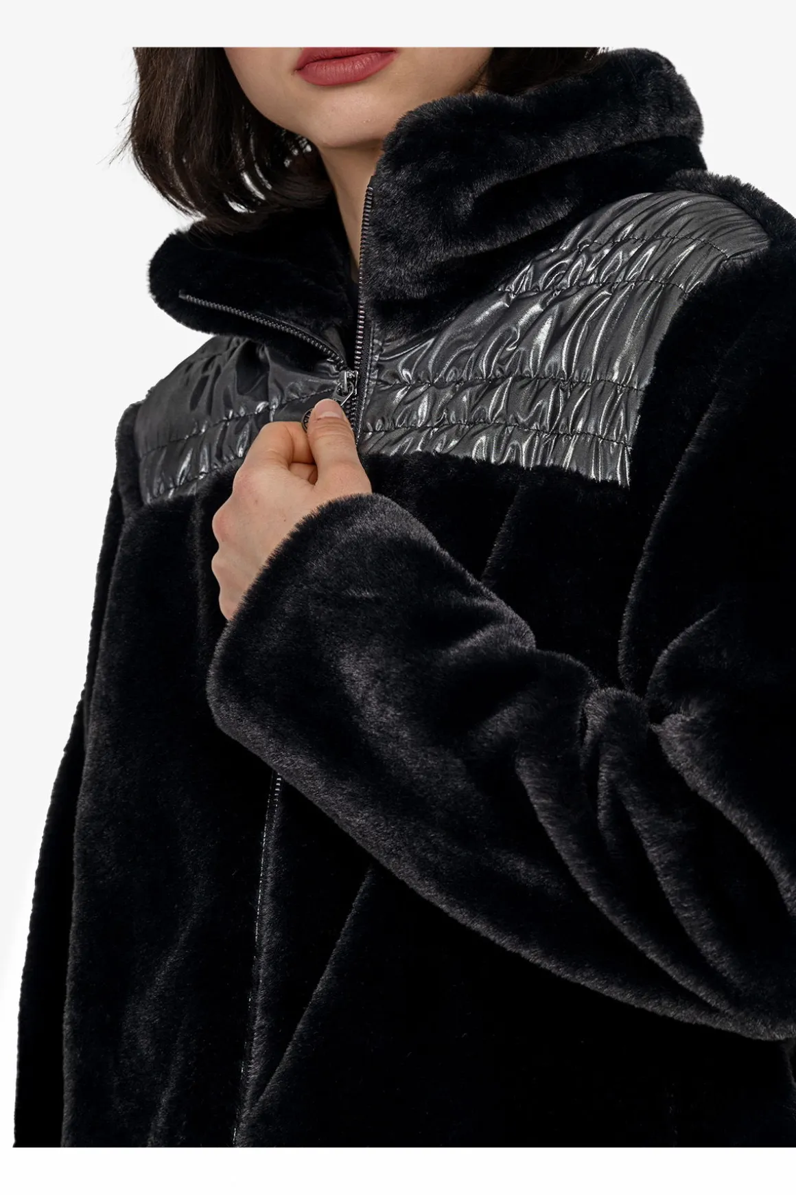 Jacken / Blazer*SPORTALM Plüschjacke mit Umlegekragen Black