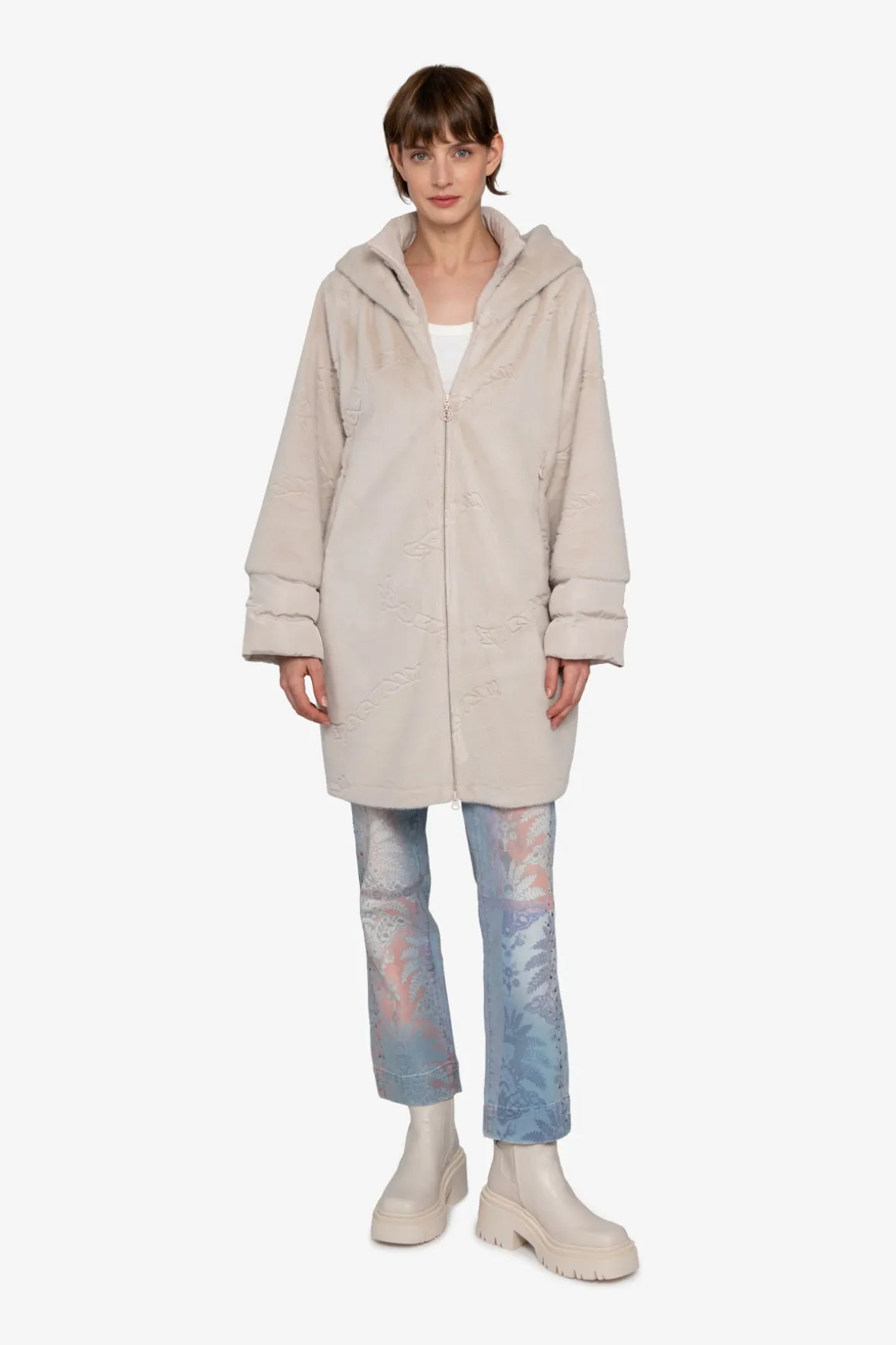 Mäntel*SPORTALM Plüschmantel mit Kapuze FlintGrey