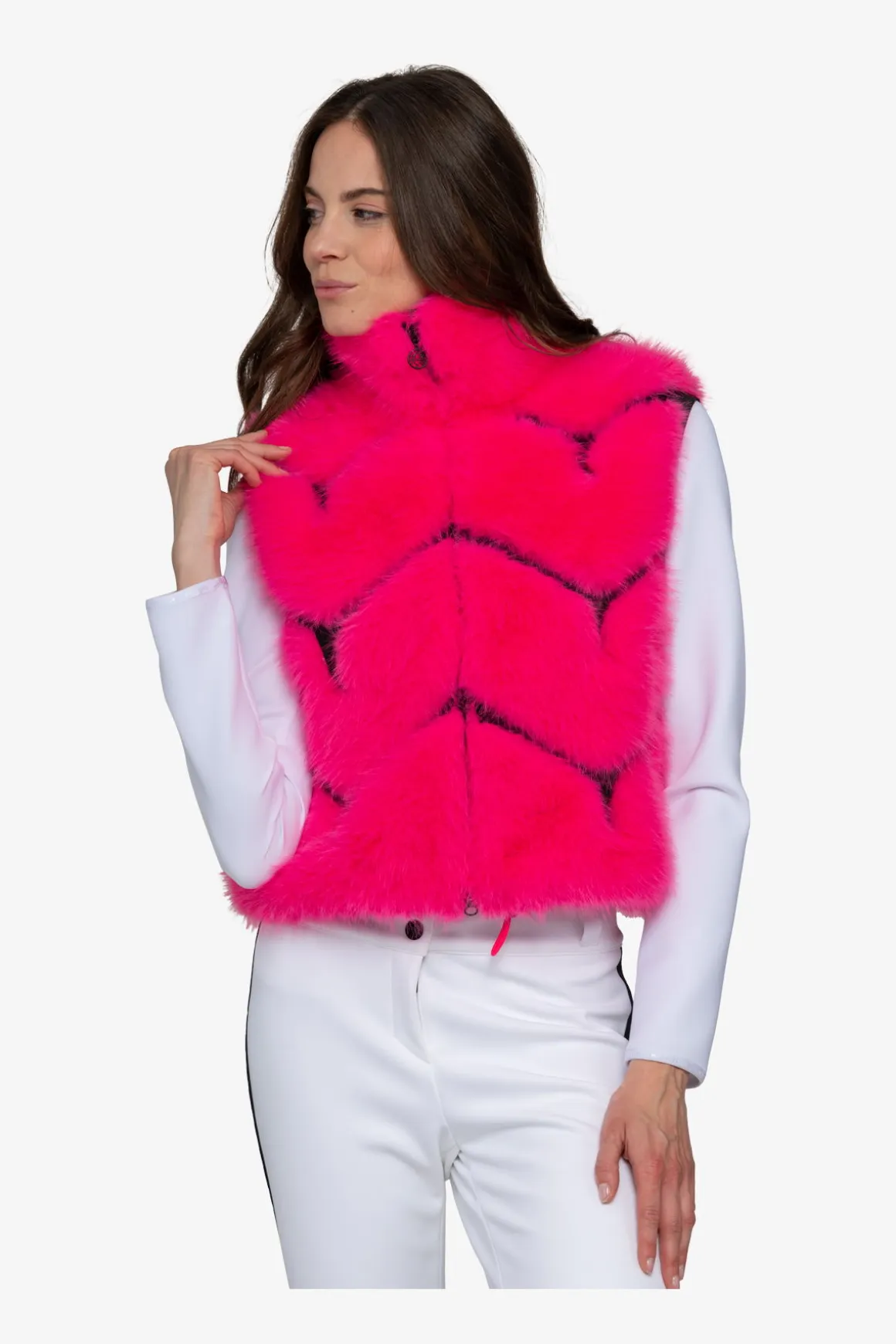 Westen|Westen*SPORTALM Plüsch-Weste mit Stehkragen NeonPink