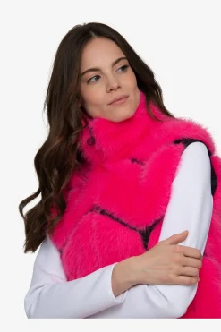 Westen|Westen*SPORTALM Plüsch-Weste mit Stehkragen NeonPink