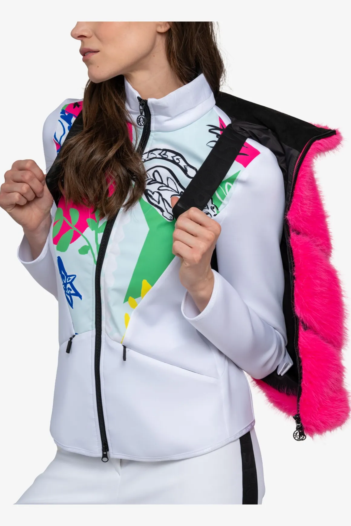 Westen|Westen*SPORTALM Plüsch-Weste mit Stehkragen NeonPink