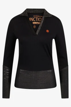 Shirts / Tops*SPORTALM Poloshirt mit V-Ausschnitt Black