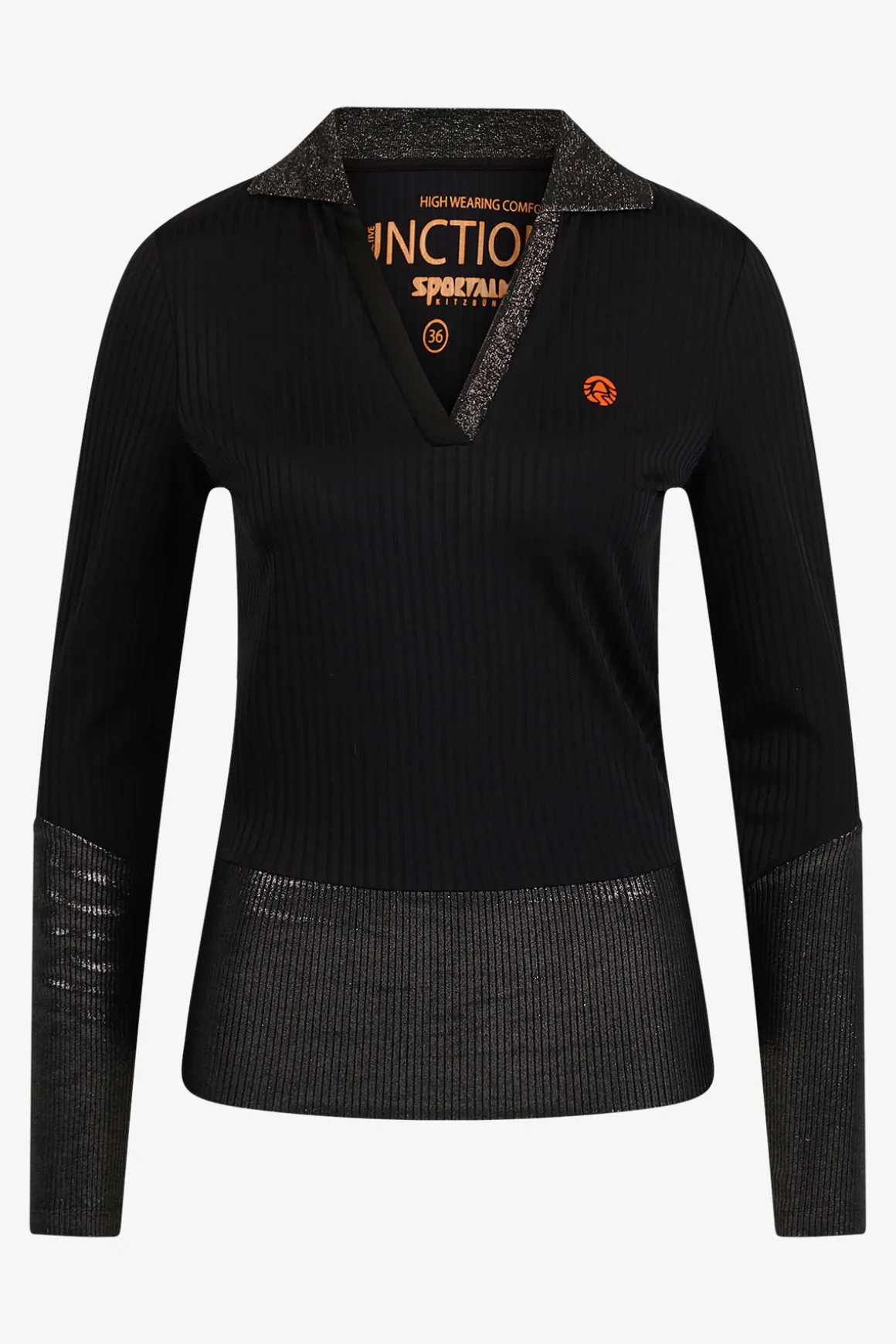 Shirts / Tops*SPORTALM Poloshirt mit V-Ausschnitt Black