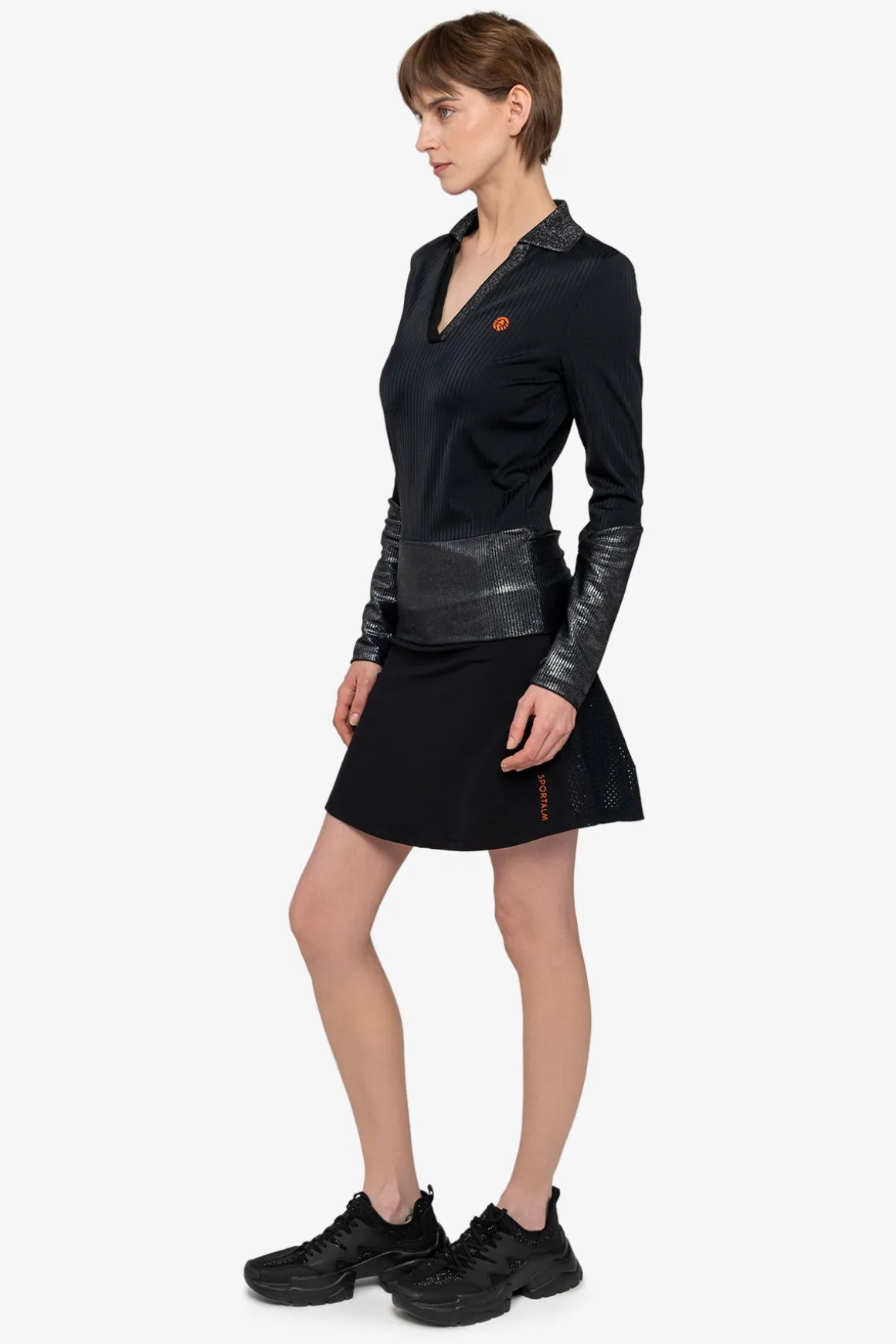 Shirts / Tops*SPORTALM Poloshirt mit V-Ausschnitt Black