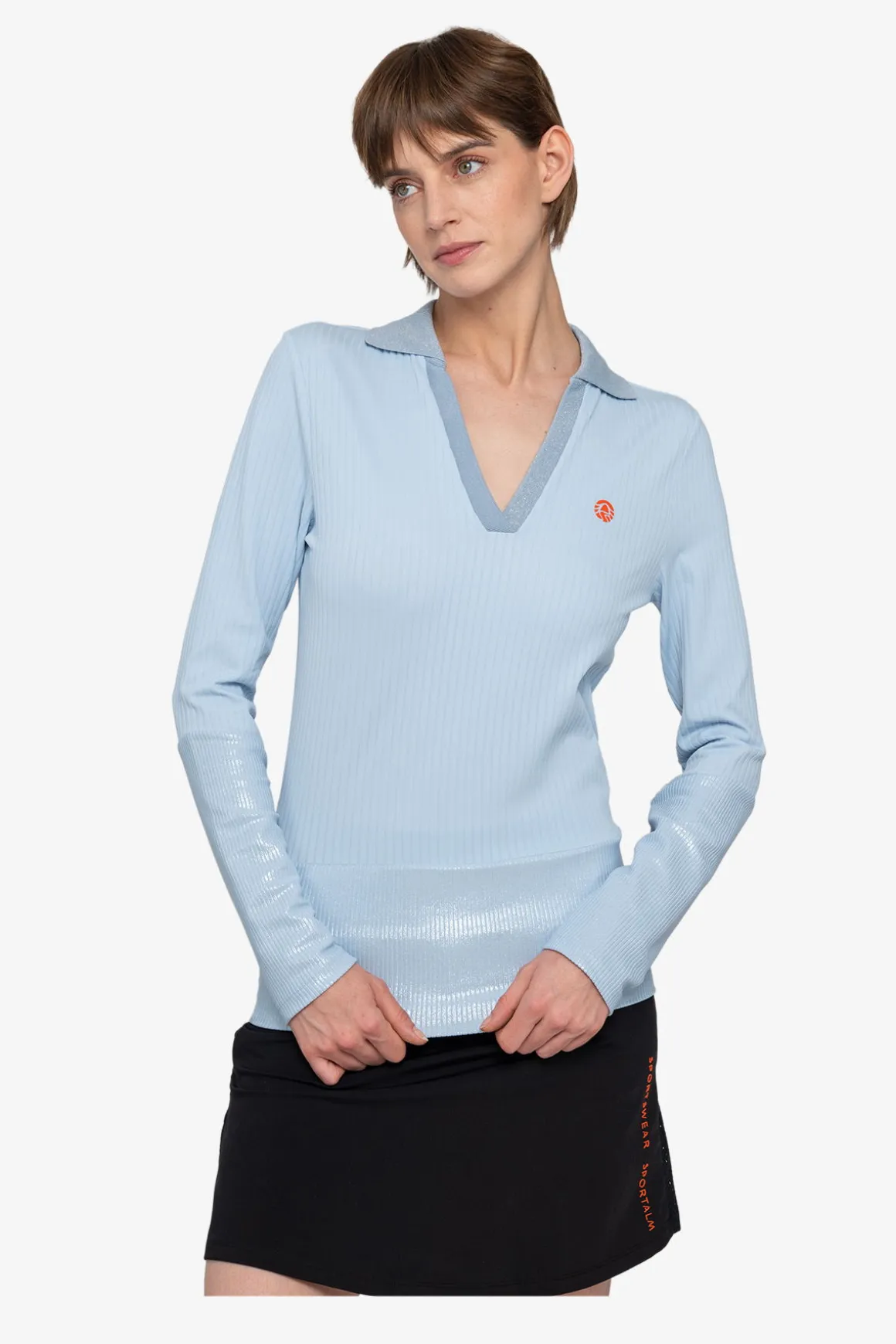 Shirts / Tops*SPORTALM Poloshirt mit V-Ausschnitt SoftSky