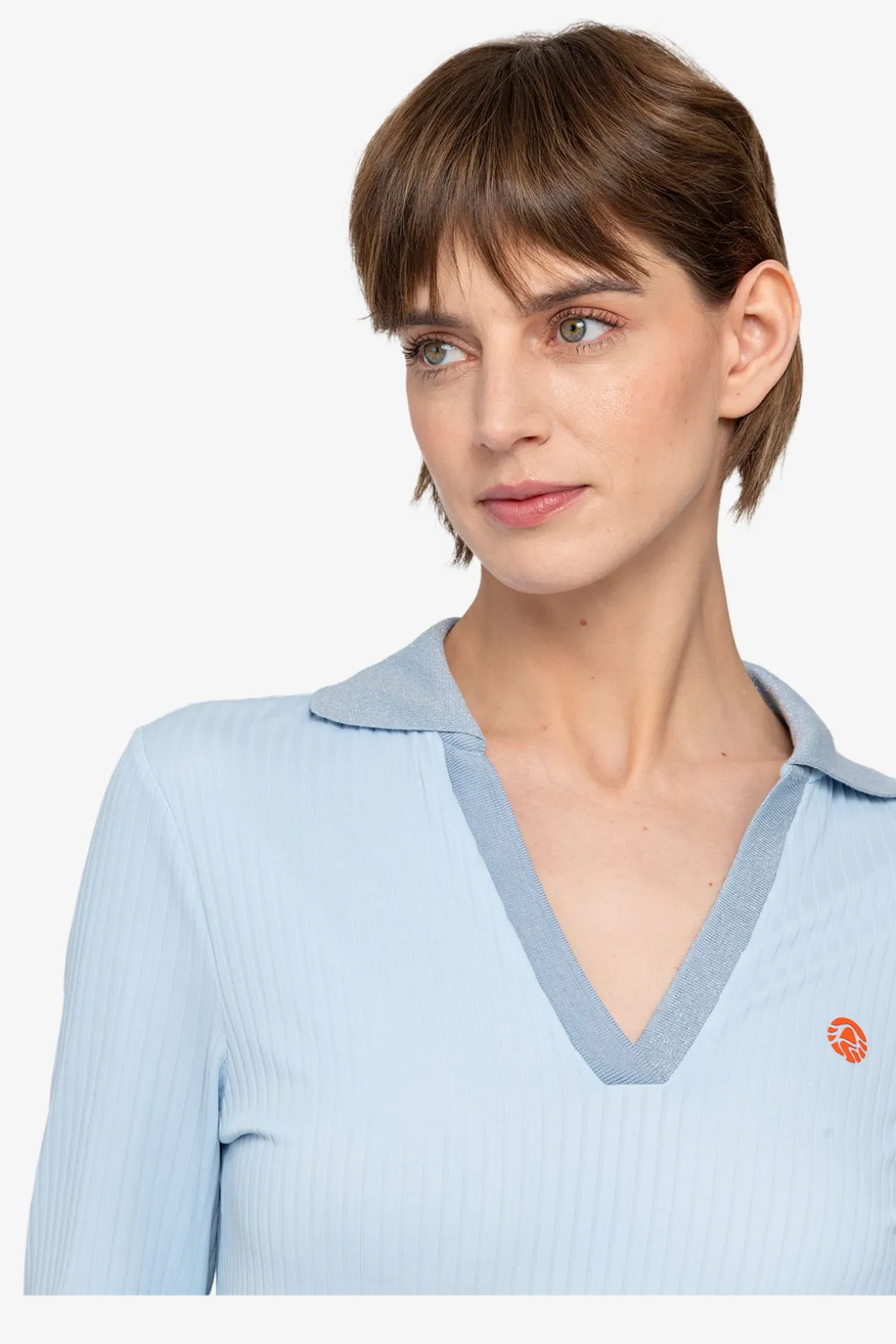 Shirts / Tops*SPORTALM Poloshirt mit V-Ausschnitt SoftSky