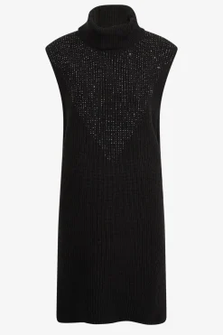 Strick*SPORTALM Ärmelloser Long-Pulli mit Stehkragen Black