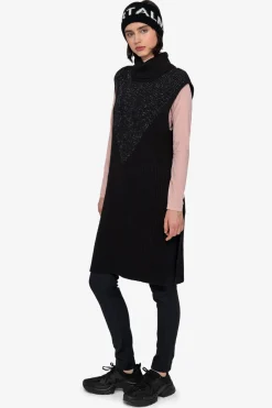 Strick*SPORTALM Ärmelloser Long-Pulli mit Stehkragen Black