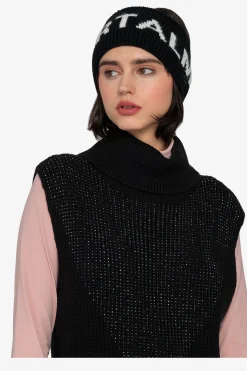Strick*SPORTALM Ärmelloser Long-Pulli mit Stehkragen Black