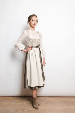 Dirndl*SPORTALM Seidendirndl mit Schürze und zusätzlichem Gürtel OpticalWhite