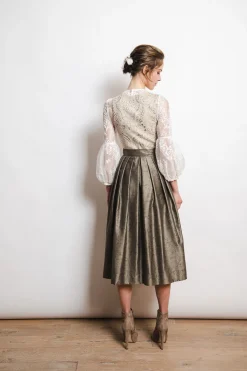 Dirndl*SPORTALM Seidendirndl mit Schürze und zusätzlichem Gürtel OpticalWhite