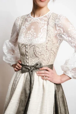 Dirndl*SPORTALM Seidendirndl mit Schürze und zusätzlichem Gürtel OpticalWhite