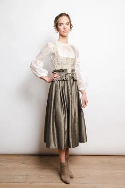 Dirndl*SPORTALM Seidendirndl mit Schürze und zusätzlichem Gürtel OpticalWhite