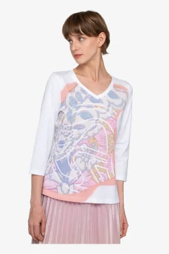Shirts / Tops*SPORTALM Shirt mit rundem V-Ausschnitt MauveChalk