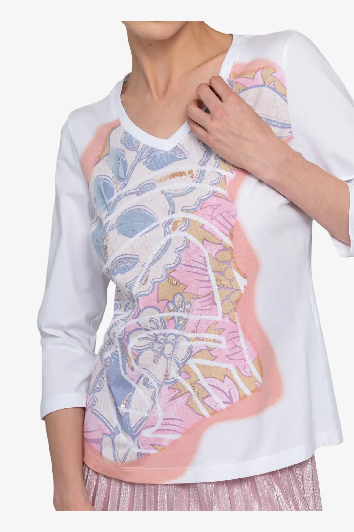 Shirts / Tops*SPORTALM Shirt mit rundem V-Ausschnitt MauveChalk